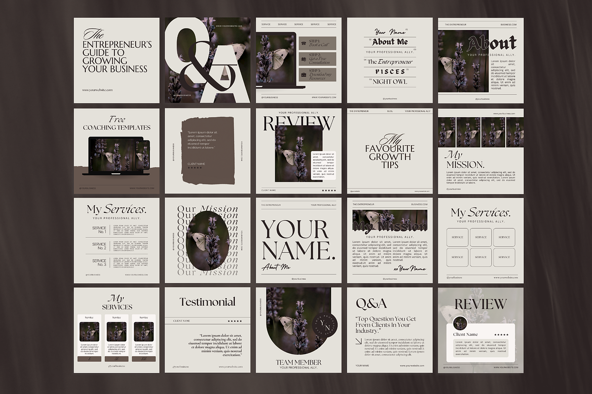 Soft Charcoal Social Media Brand Kit, a Branding & Logo Template by The Flossy Finch (Photo 14 of 18)