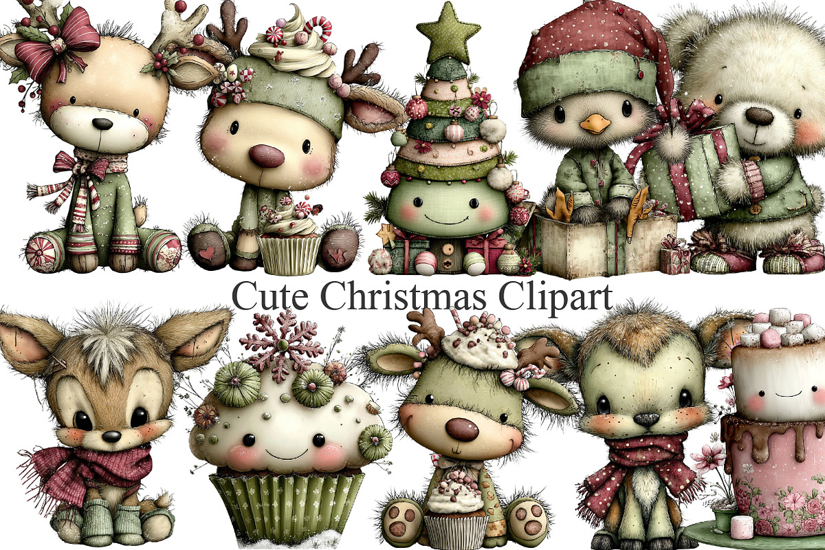 Cute Christmas Clipart, an Illustration by cherrydesign (Photo 2 of 4)
