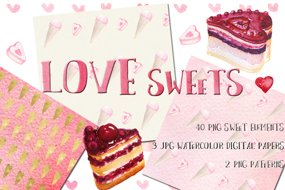 Love watercolor bundleValentine, a Decorative Illustration by LABFcreations (Photo 6 of 14)