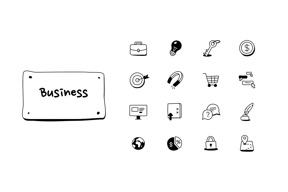 Inking Business Icons, an Outline Icon by Asset Union (Photo 2 of 5)