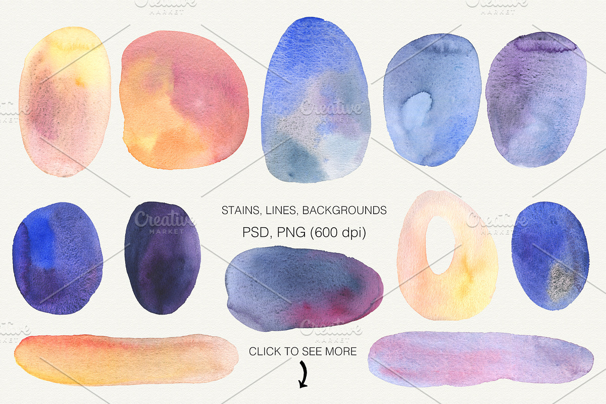 Watercolor Abstract Collection, a Decorative Illustration by Olga Alexeenko (Photo 3 of 8)