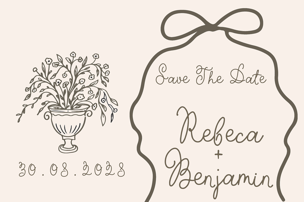 Amore Mio Whimsical Wedding Script, a Handwritten Font by Amalia Calligraphy (Photo 3 of 7)