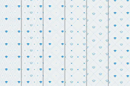 Mortar board seamless patterns