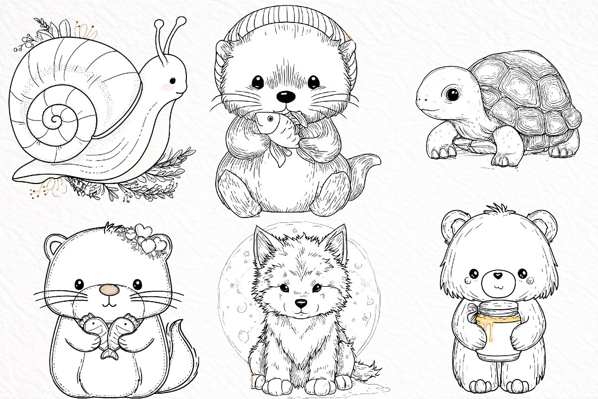 Cute forest animals Clipart, an Illustration by DreamArtGraphic (Photo 5 of 8)