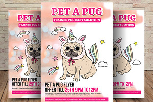 Pet A Pug Flyer, a Flyer Template by graphicforest