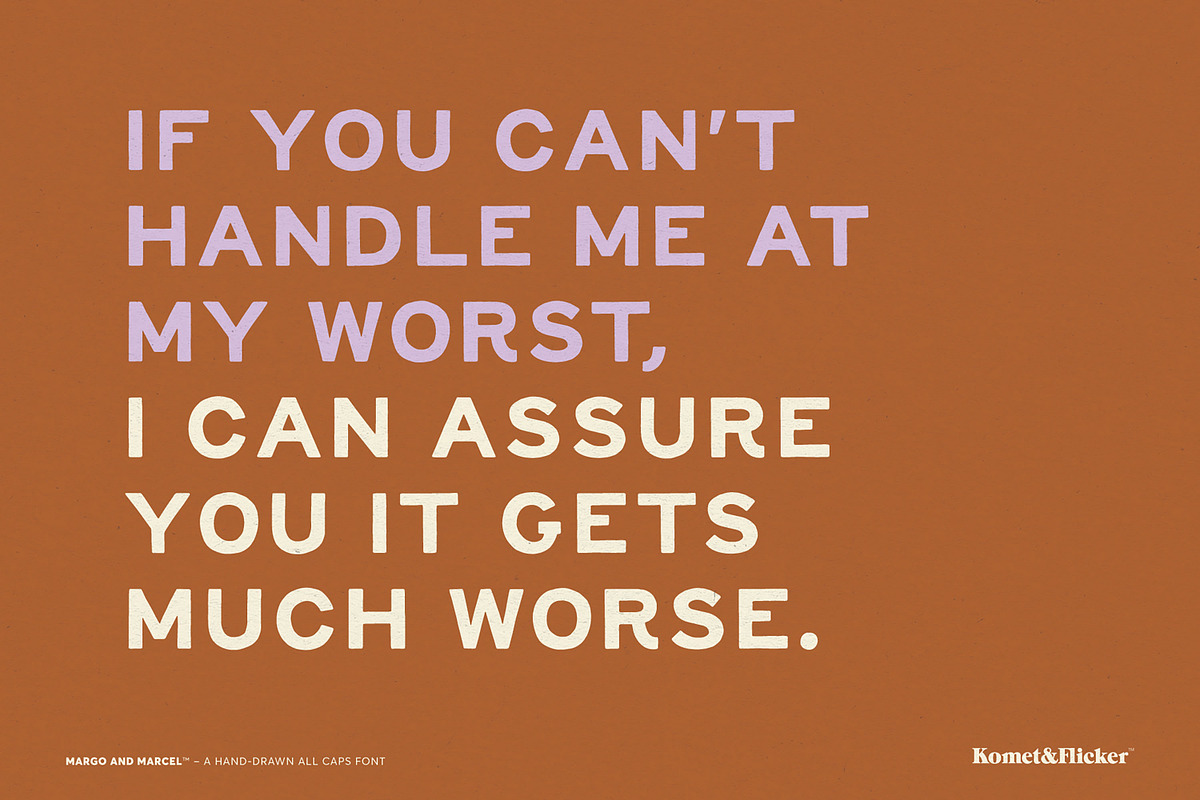 Margo and Marcel - A Hand-Drawn Font, a Sans Serif Font by Komet & Flicker (Photo 12 of 15)