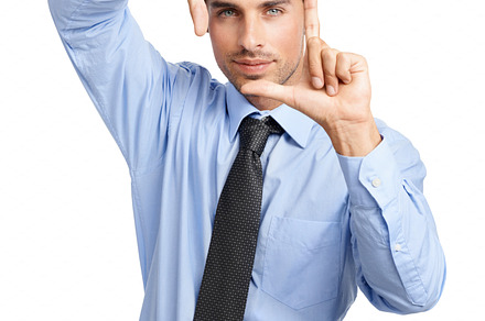 Keeping his business goals in focus, a Photo by Peopleimages.com