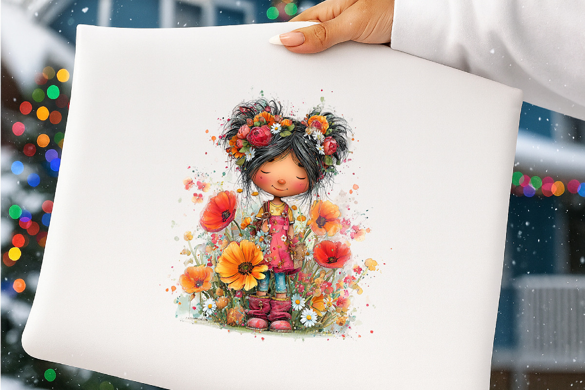 Whimsical girl and flower spring PNG, an Illustration by SinaCreation (Photo 5 of 11)