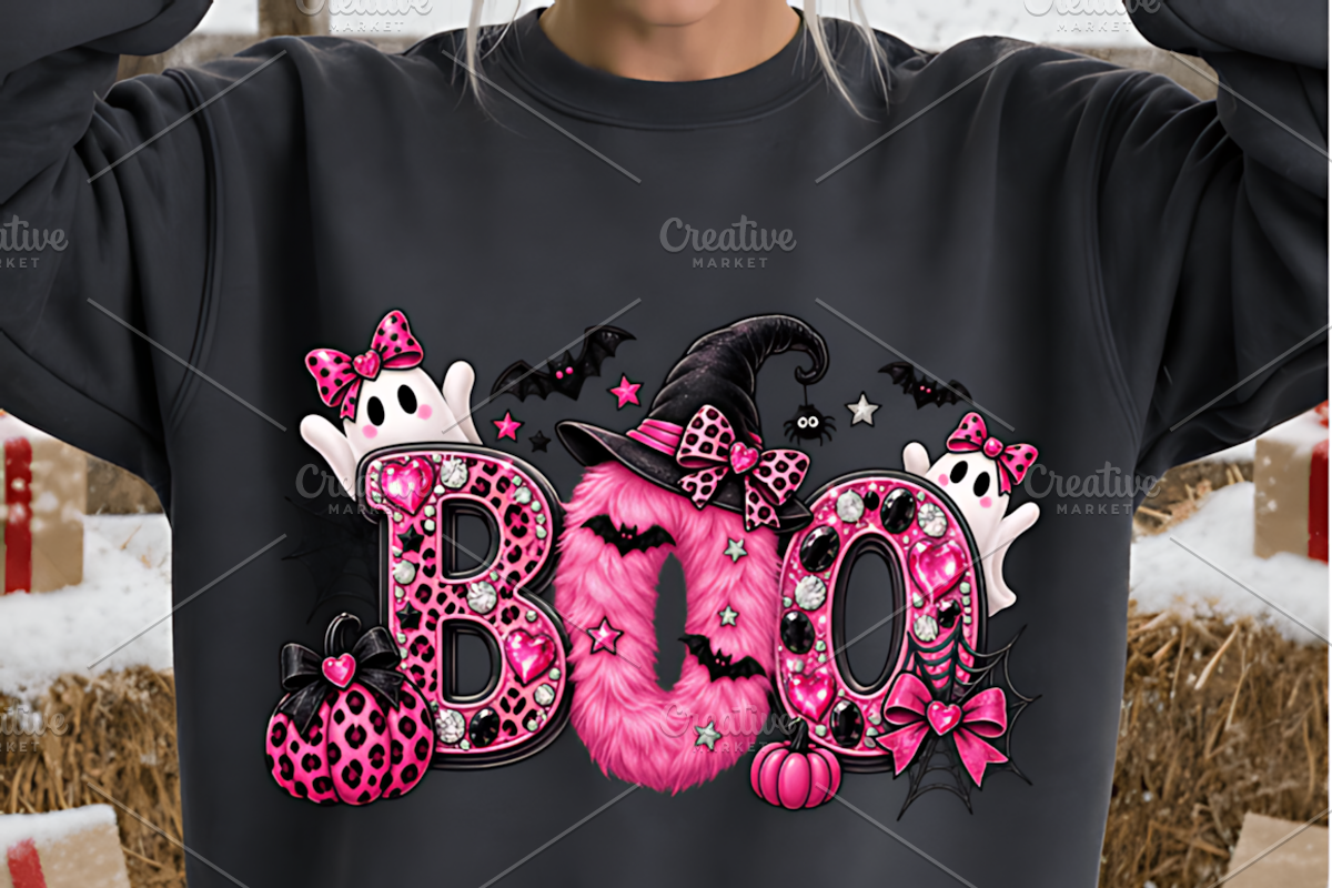 BOO Halloween PNG, Cute Girly Ghost, a Seasonal Illustration by Coco Bloom (Photo 4 of 4)