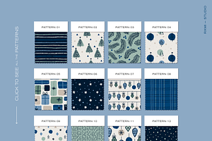 Snowy Christmas Patterns And Clipart