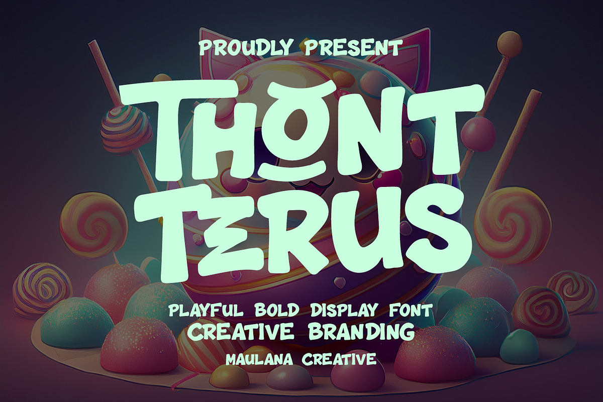 Thont Terus Playful Display Font, a Handwritten Font by Maulana Creative (Photo 1 of 6)