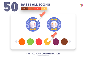 50 Baseball Icons