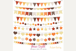 Fall Bunting Banner Clipart Vector