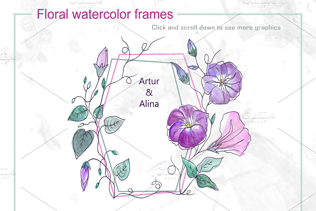 Spring floral alphabet. Graphic set., an Illustration by Art Watercolor (Photo 3 of 5)