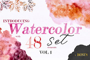 Large Watercolor Textures Set, a Texture Graphic by Alexandra Fulger (Thumbnail 1 of 5)