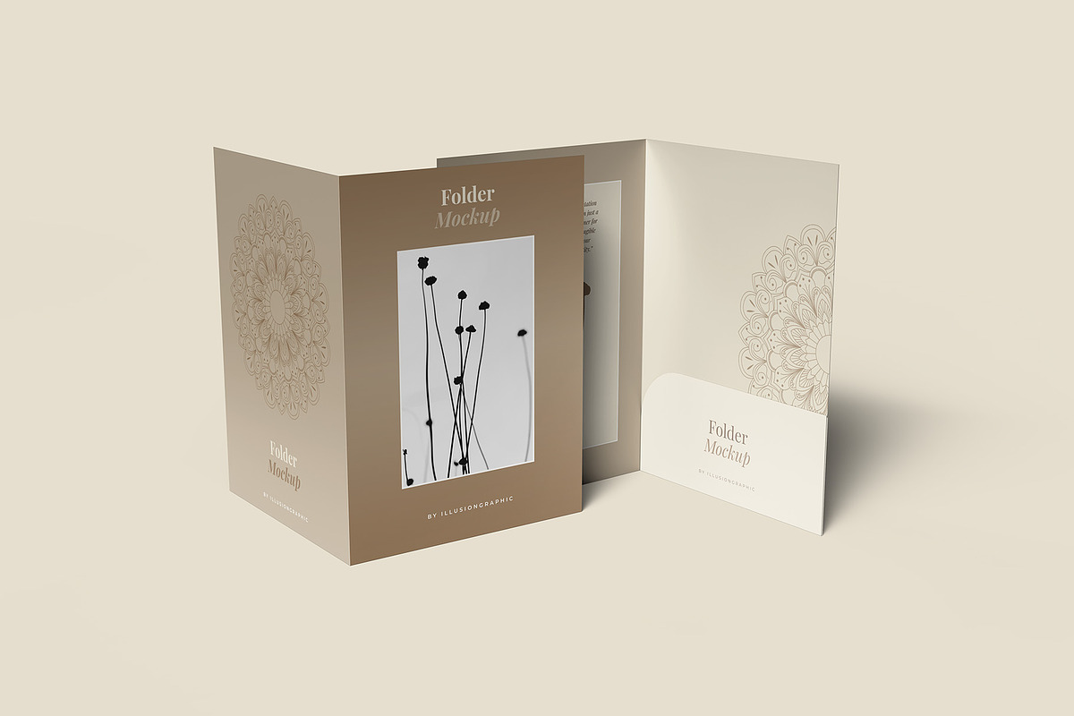 Folder Mockup - 12 Views, a Packaging Mockup by Illusiongraphic (Photo 10 of 28)