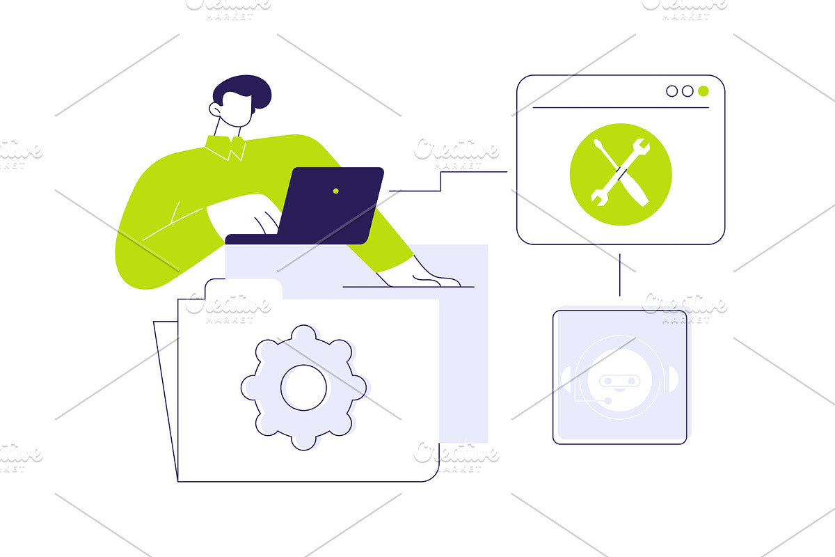 Get support abstract concept vector, a Technology Illustration by Visual Generation