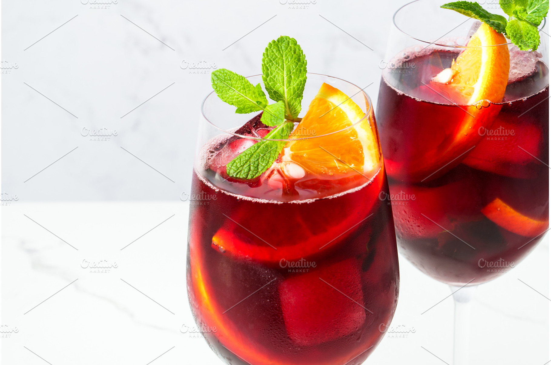 Sangria with fresh fruits and ice., a Food & Drink Photo by Nadia-nb