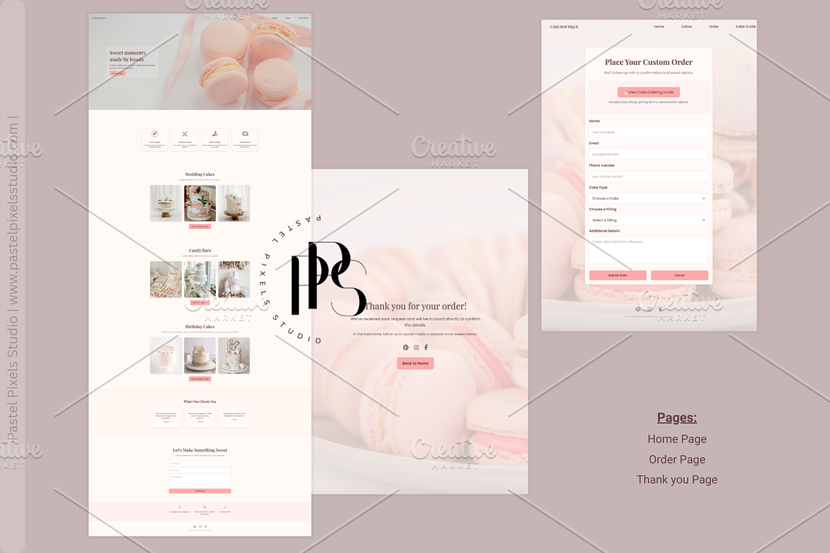 Bakery Shop HTML Website Template, a HTML Template by Pastel Pixels Studio (Photo 3 of 4)