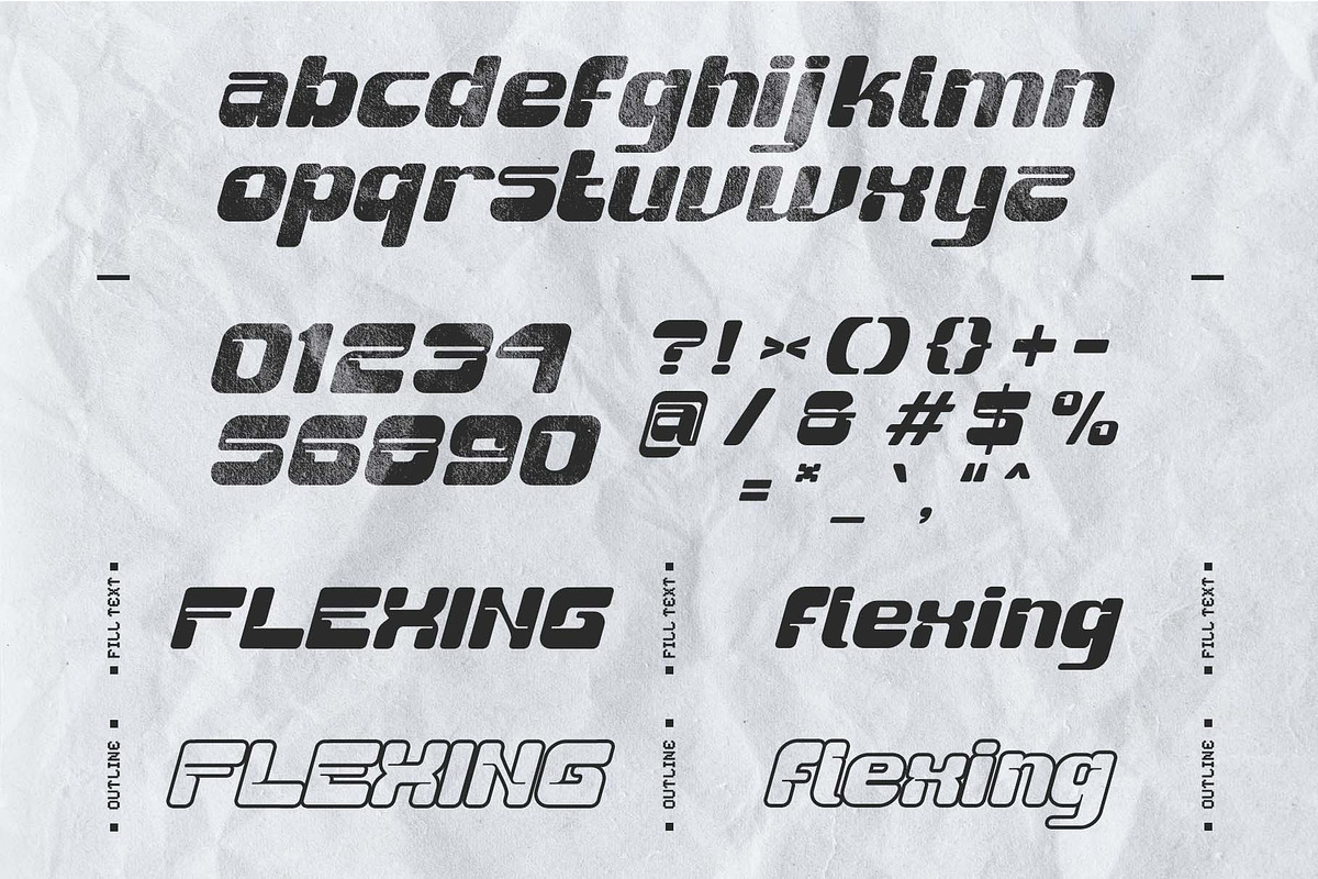 Flux Y2K Futuristic Display Typeface, a Sans Serif Font by Inviline.co (Photo 3 of 9)