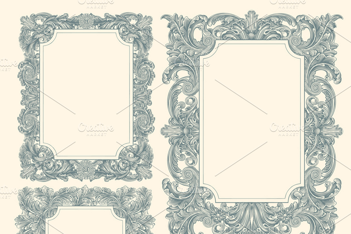 Collection vintage engraved frames., a Decorative Illustration by Vector Engraving (Photo 7 of 31)