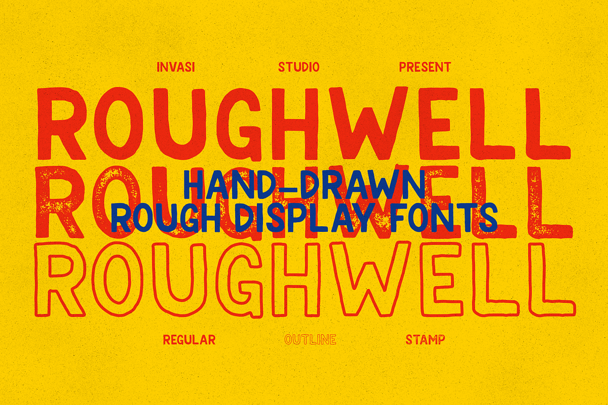 Roughwell Family - Handdrawn, a Sans Serif Font by Invasi Studio (Photo 1 of 10)