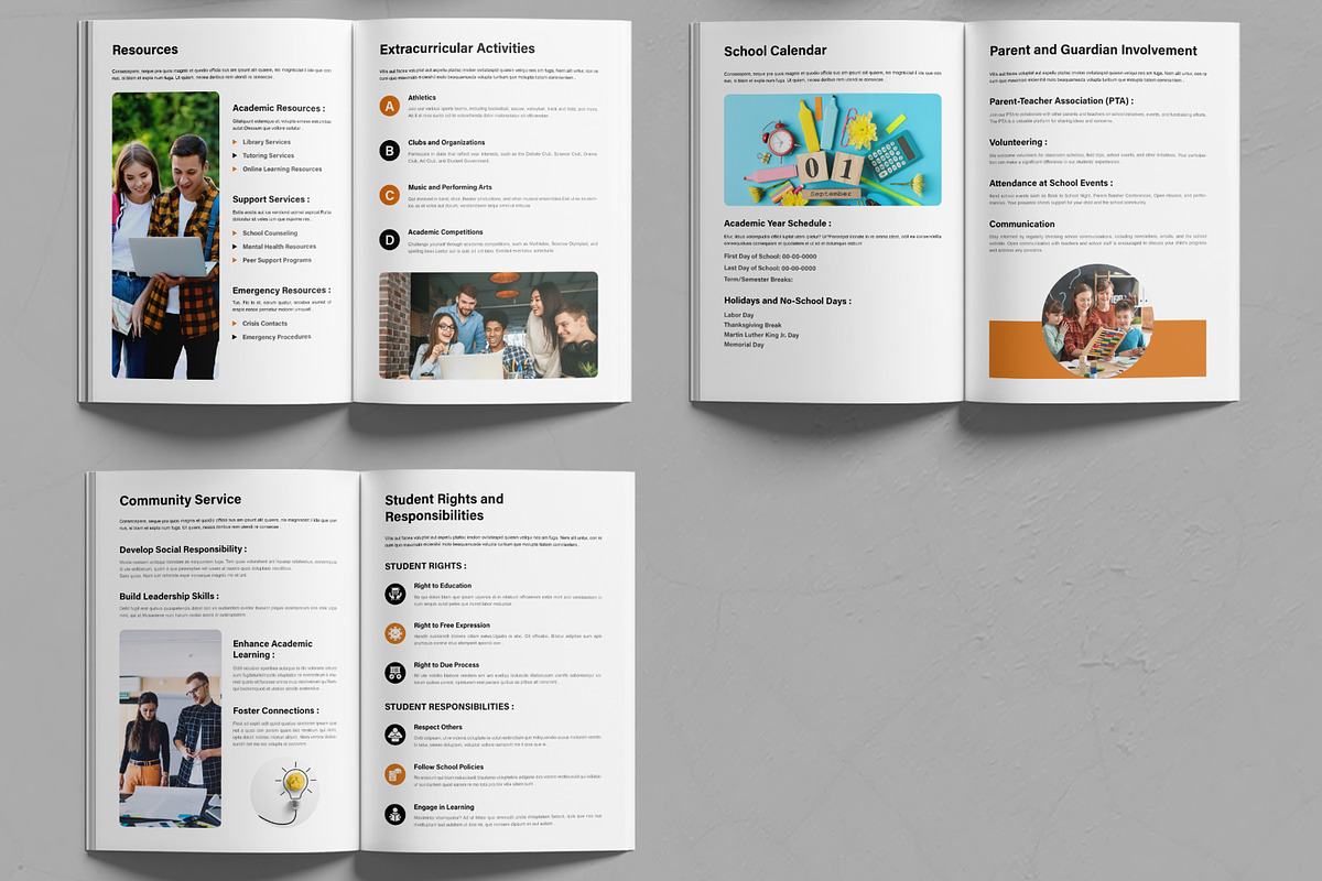 Student Handbook Layout, a Brochure Template by MightyDesign (Photo 3 of 6)