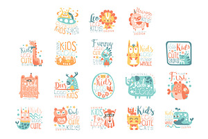 Modern Logo Design For Kids With Animals And Fantasy Characters