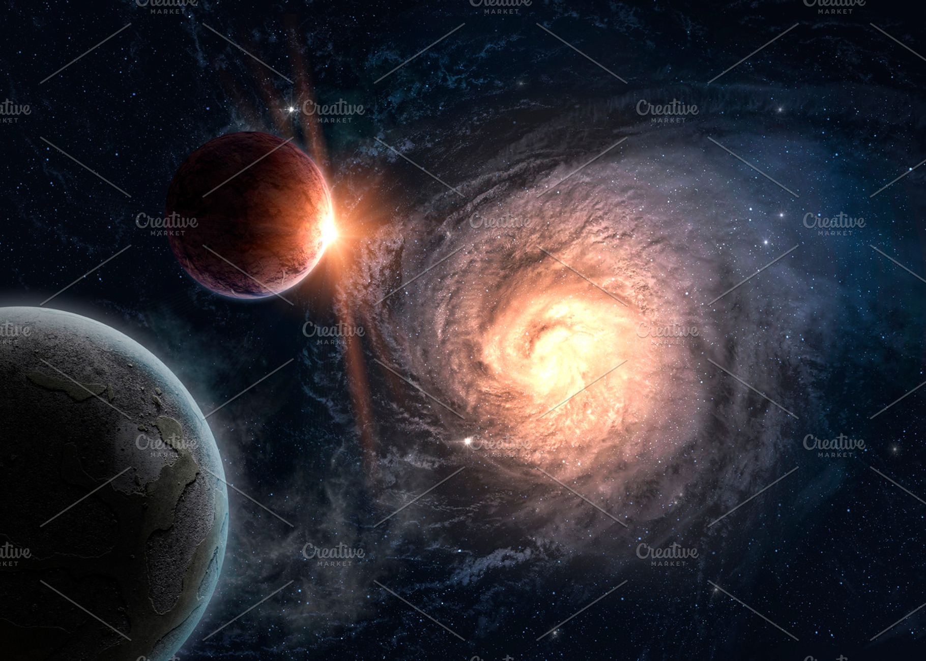 Beautiful outer space wallpaper containing space, cosmos, and planet, an Abstract Photo by Vadim Sadovski