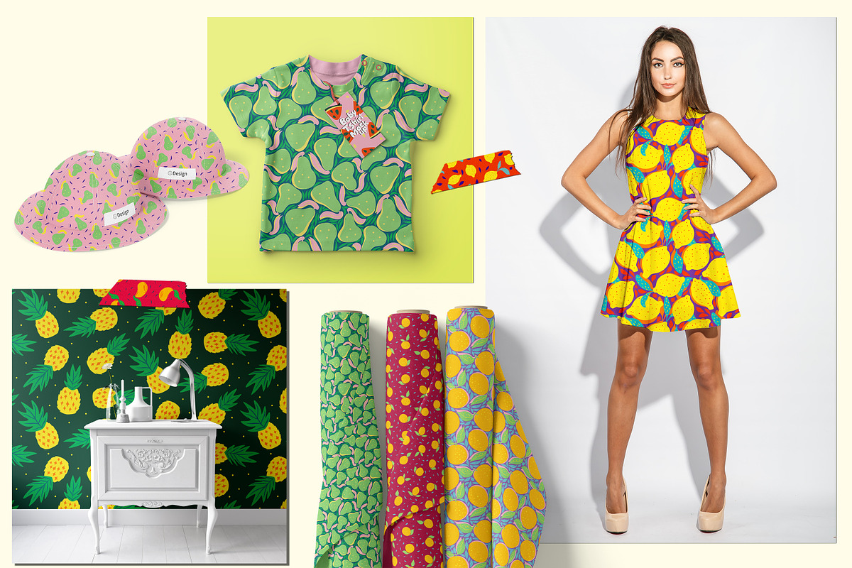 summer fruits - pattern collection, a Pattern Graphic by Mona Ahmed (Photo 3 of 6)