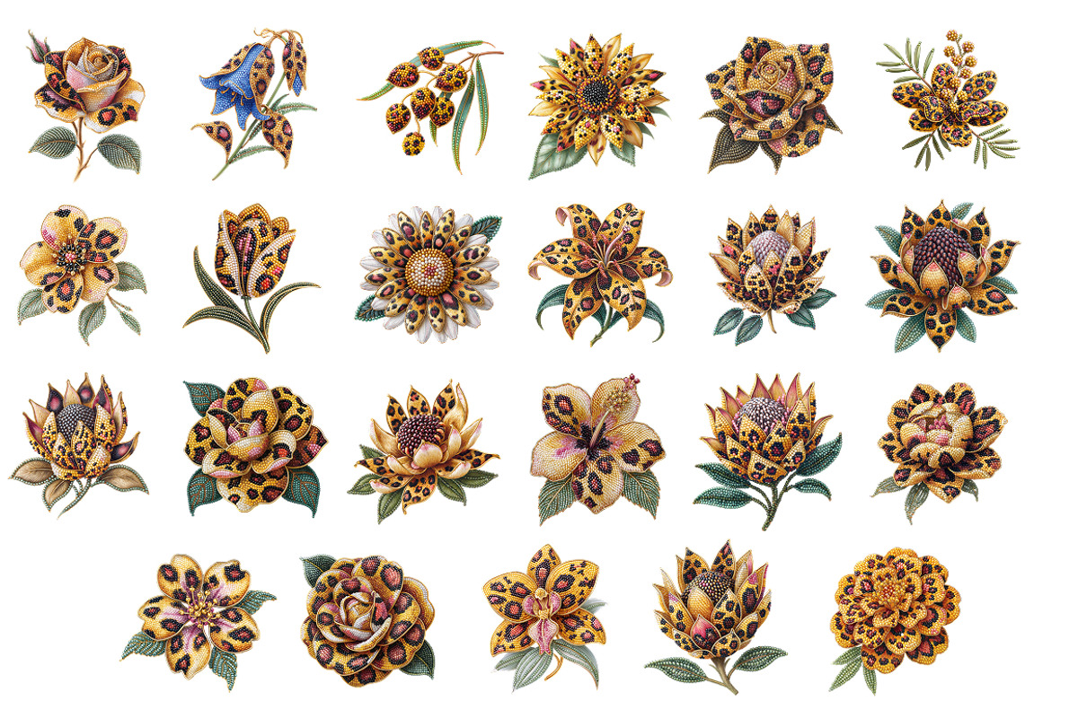 Luxury Leopard Floral Clipart -47PNG, a Decorative Illustration by InkyQueenArt (Photo 2 of 7)