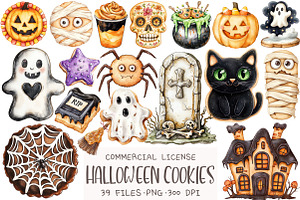 Halloween Cookies Clipart, an Illustration by OK Design