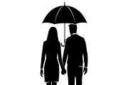 50 Couple Umbrella Silhouette Bundle, an Illustration by Designs_River (Thumbnail 32 of 51)