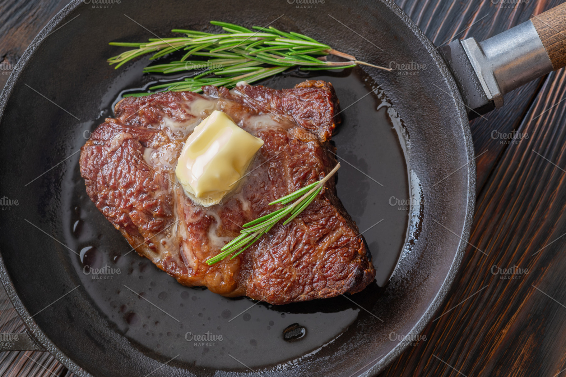 Pan seared ribeye steak with melting, a Food & Drink Photo by Alexander Prokopenko