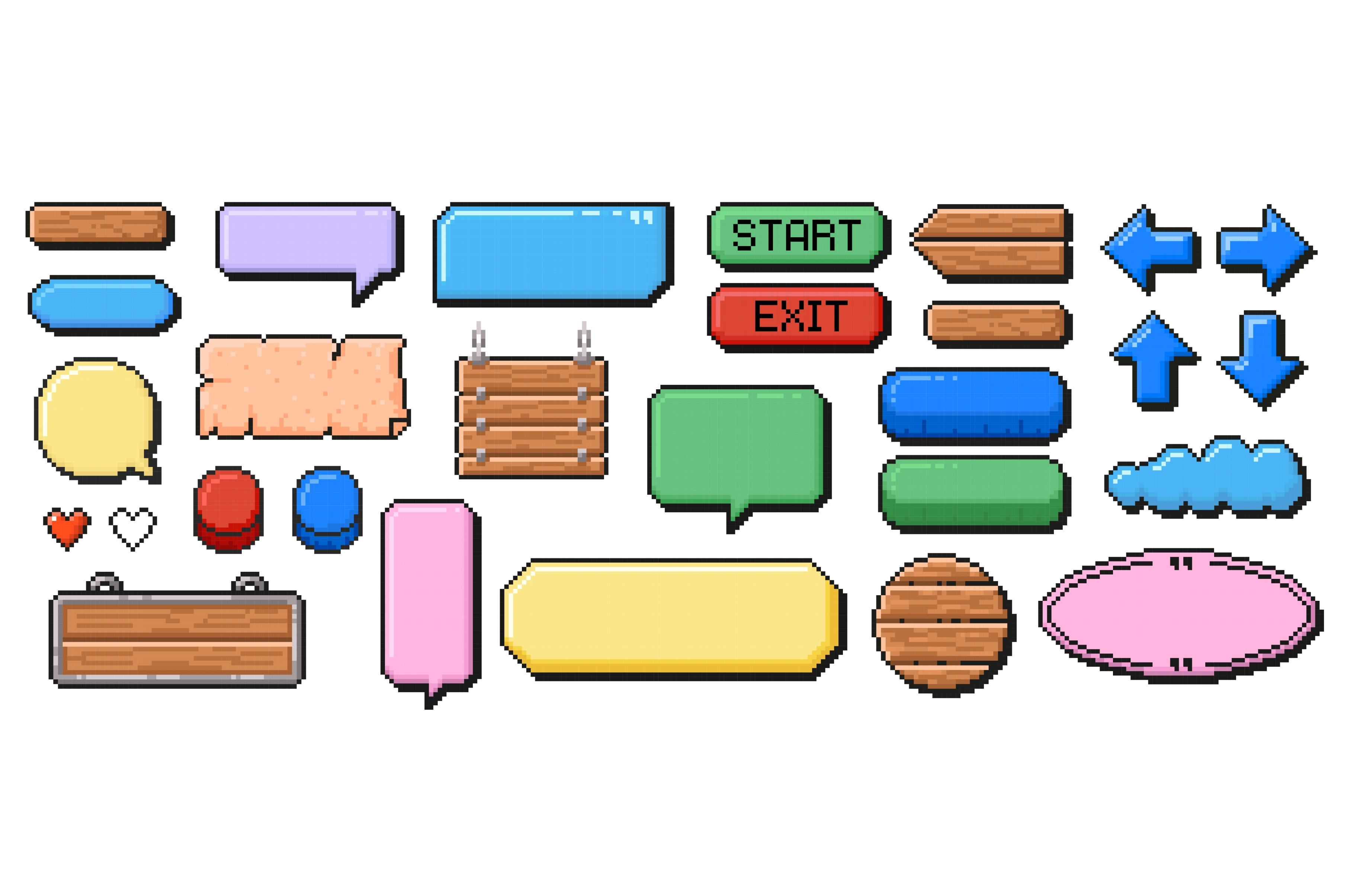 Pixel art frames. Retro 8 bit, an Illustration by winwin.art