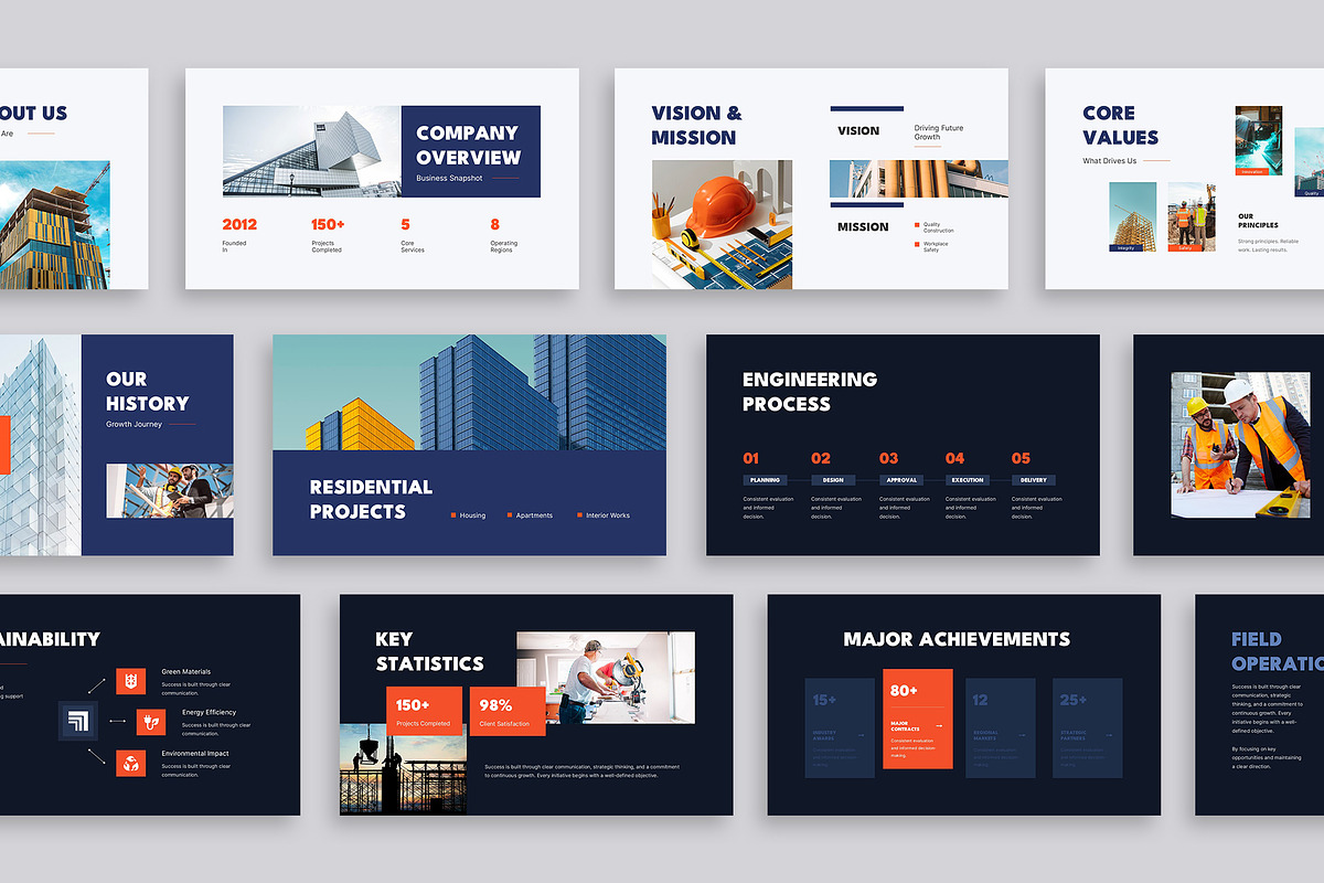 Construction Profile PowerPoint, a Presentation Template by New Coral Design (Photo 3 of 10)
