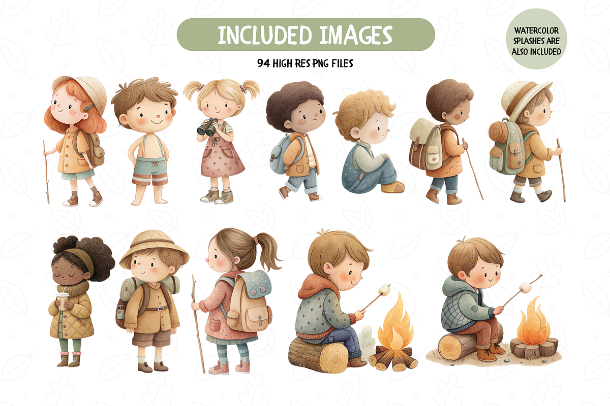 Adventure Camping Clipart Bundle, a Person Illustration by TatiMockup (Photo 2 of 8)