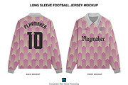 Long Sleeve Football Jersey Mockup, a Shirt Mockup by Irhasalfahad (Thumbnail 2 of 7)