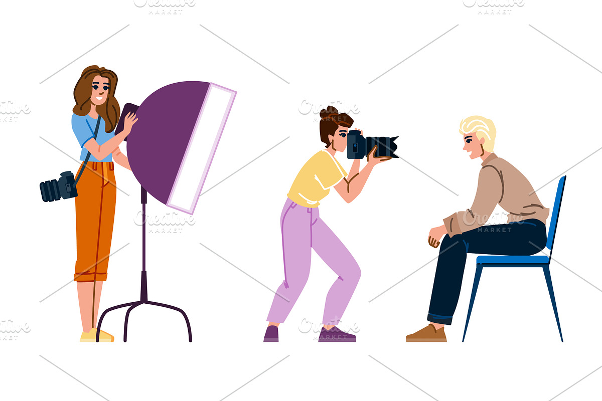 lens photographer woman vector, a Person Illustration by pikepicture