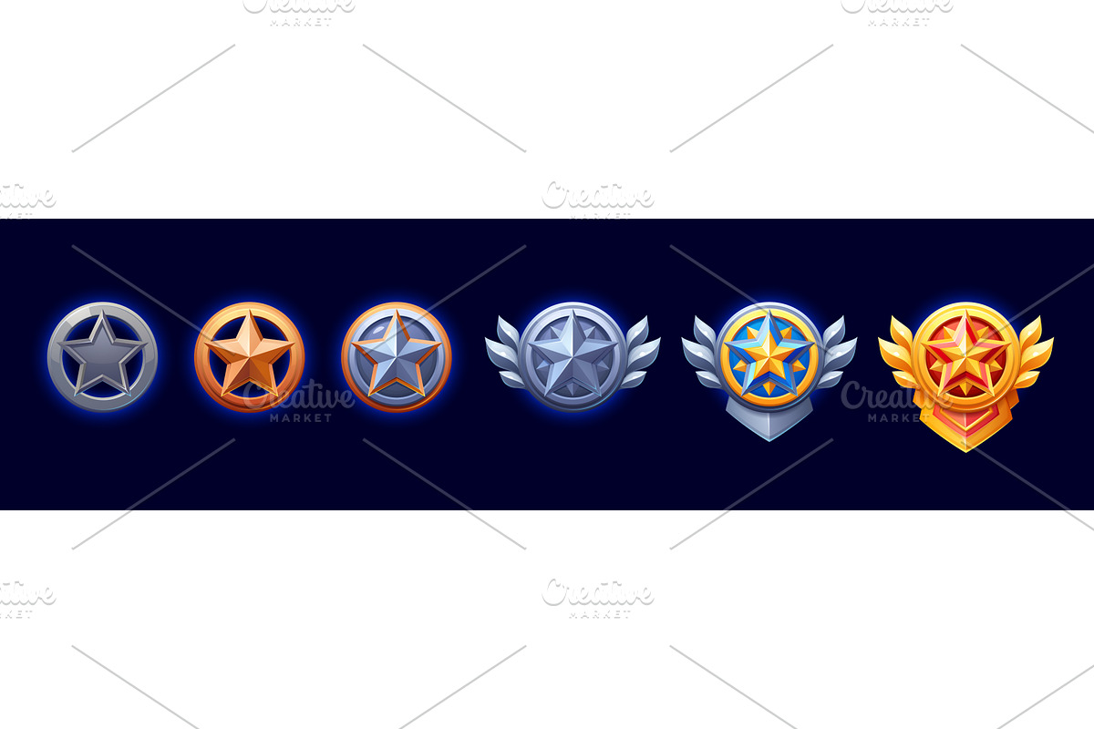Rating star level medal, game, a Technology Illustration by Buch&Bee