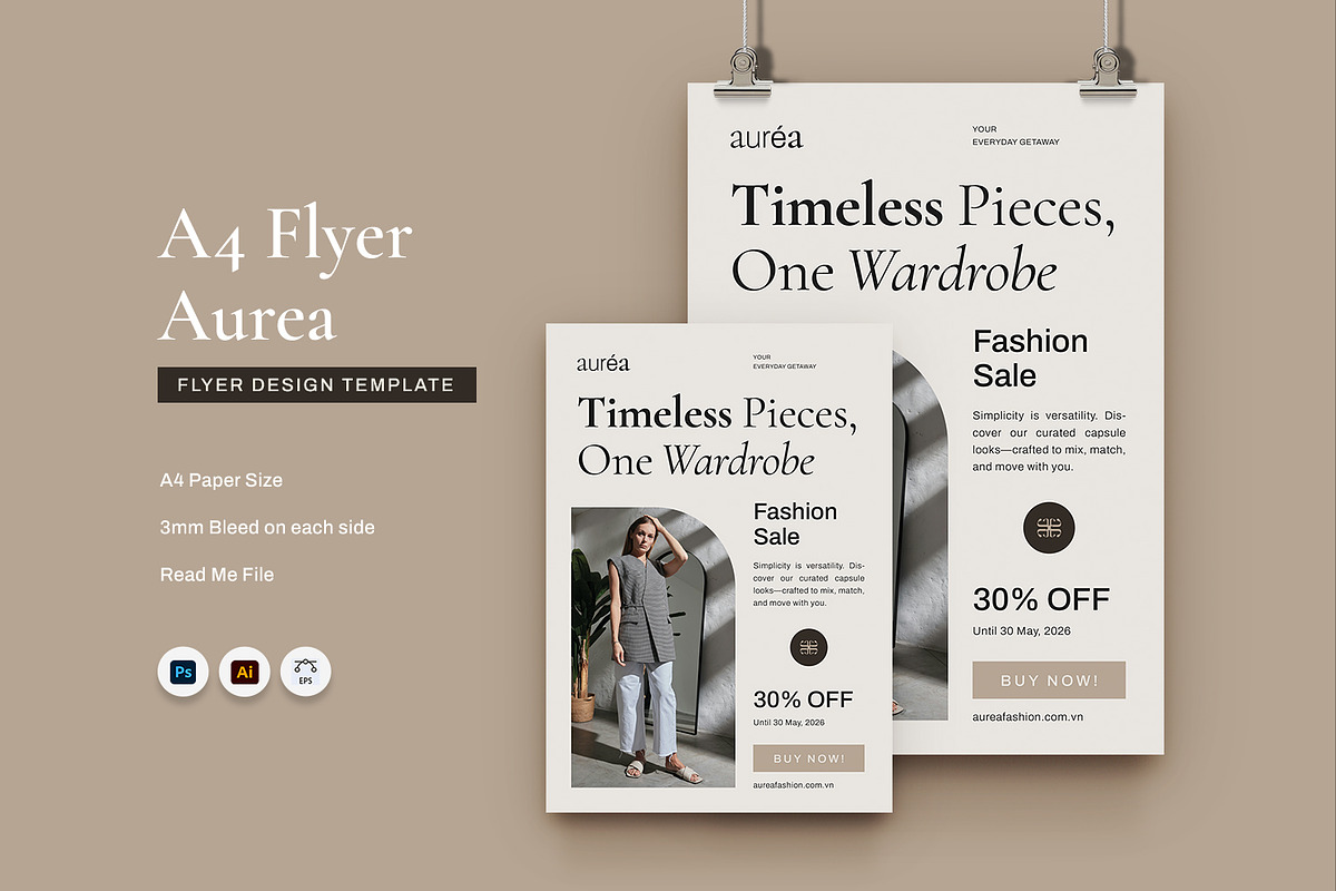 Aurea - Flyer Template, a Flyer Template by Fannan Studio (Photo 1 of 3)