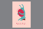 Easter greeting cards vector set., a Seasonal Illustration by PoPaShop (Thumbnail 7 of 7)