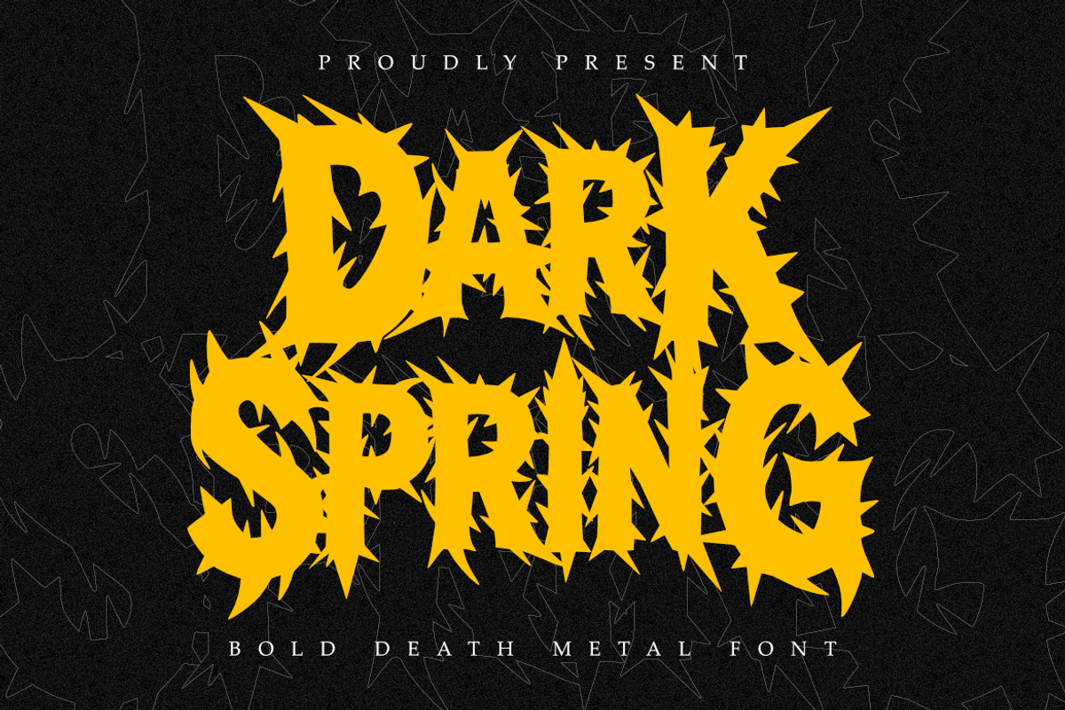 Dark Spring | Bold Death Metal Font, a Symbol Font by Masyafi Studio (Photo 1 of 9)