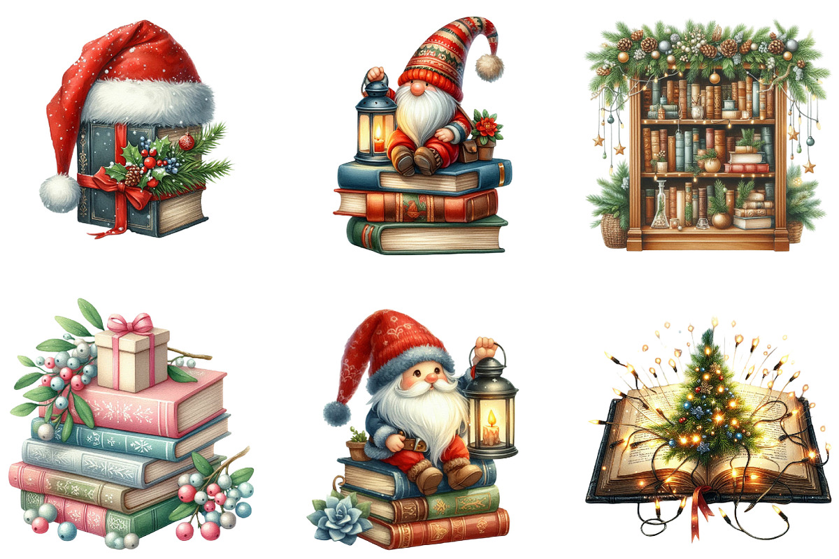 Christmas Books Clipart, an Illustration by DreamArtGraphic (Photo 2 of 5)