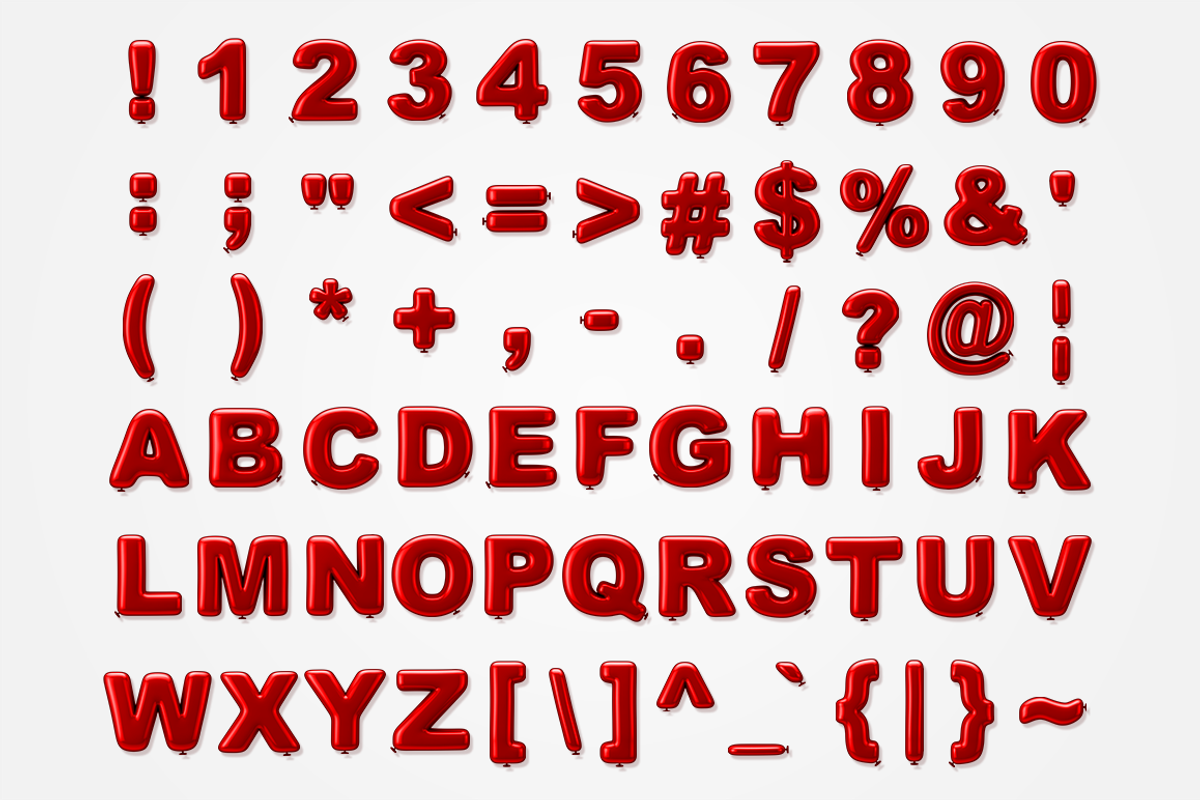 Balloon Typeface, an Illustration by 3DSTORE (Photo 8 of 11)