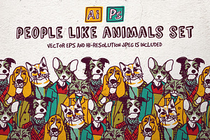 People like animals vector set