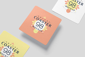 Square Coaster Mockups