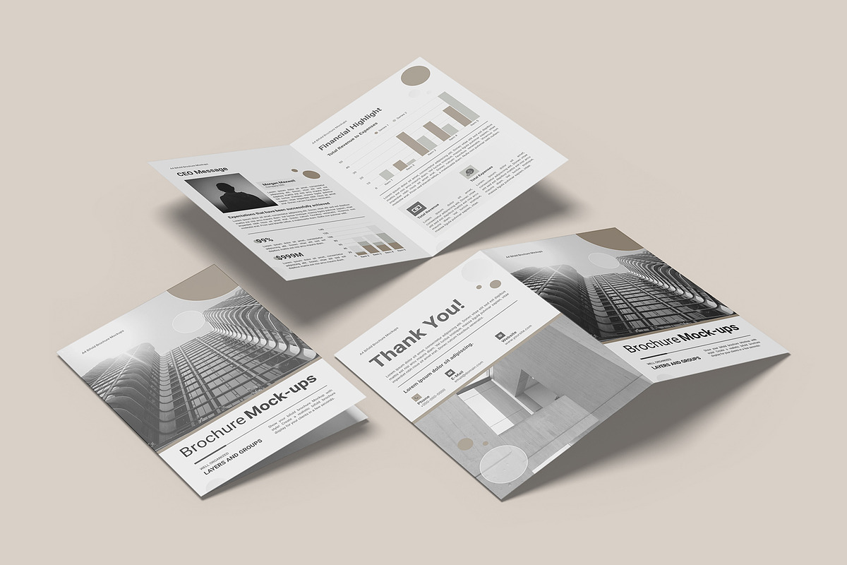 A4 Bifold Brochure Mockups, a Brochure Template by Graphic Aesthetic (Photo 14 of 21)
