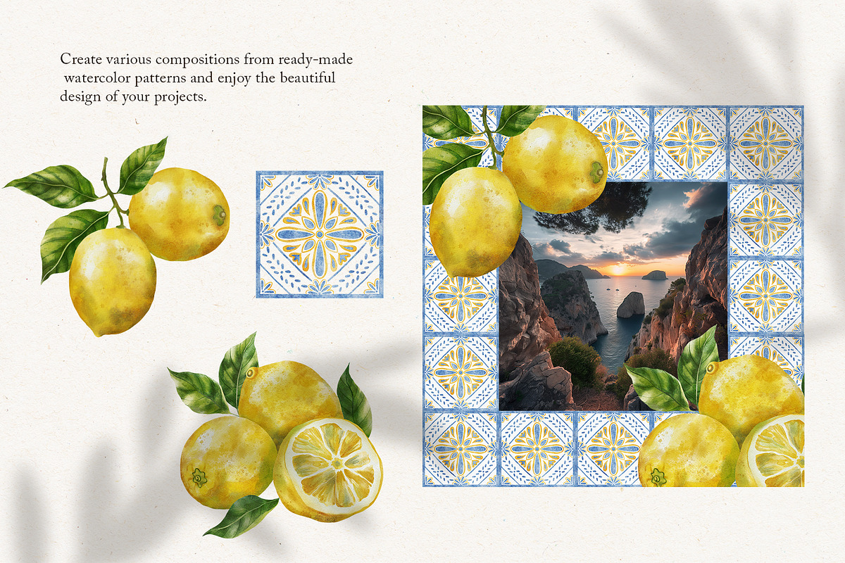 Italian Style Tile - Watercolor set, a Decorative Illustration by Jenny Quince (Photo 7 of 10)