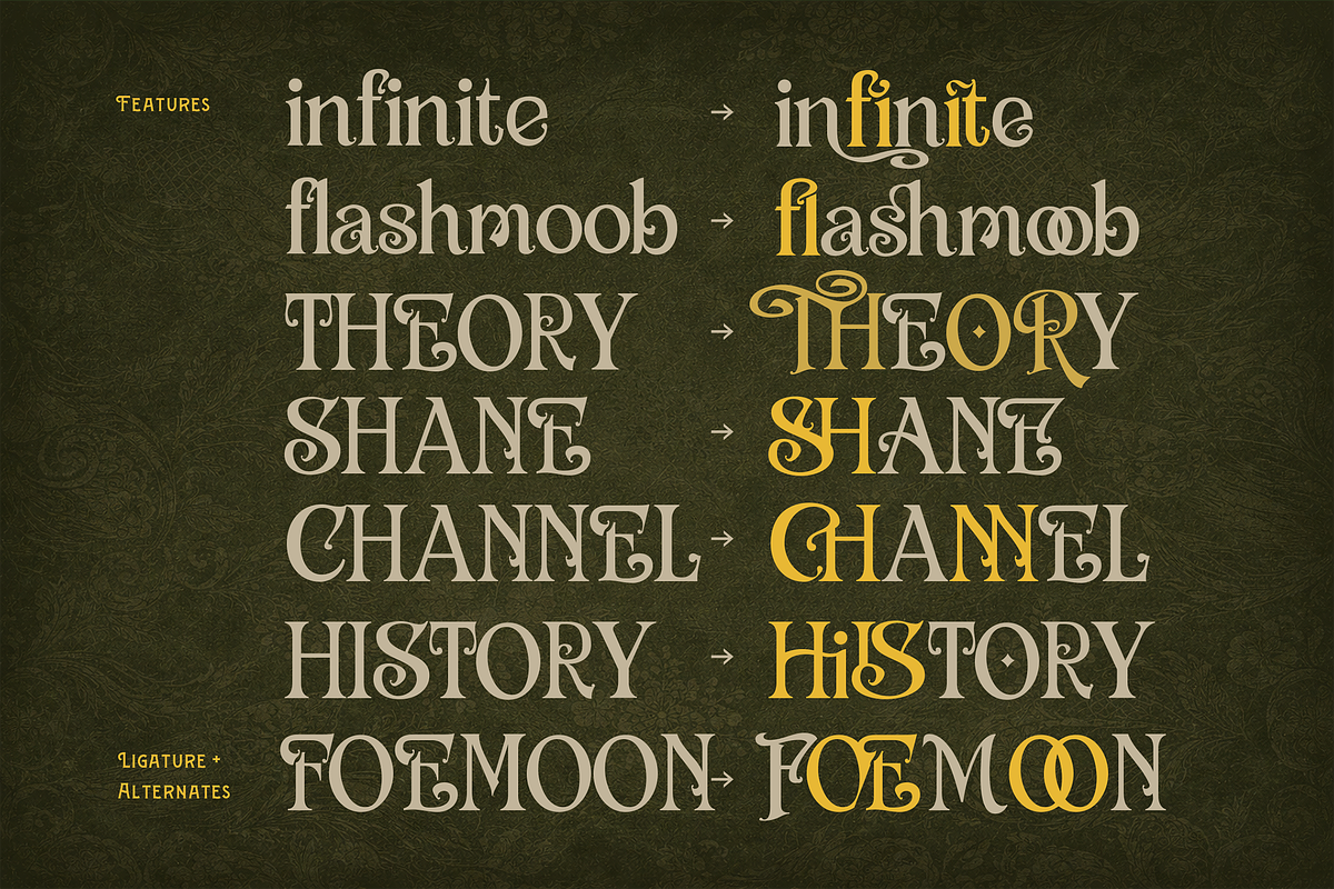 Libston - Luxurious Vintage & Extras, a Serif Font by Fortunes Co (Photo 10 of 14)